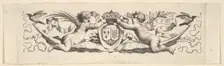 Headband: Two Infants with the Arms of France and Navarre. Creator: Claude Mellan