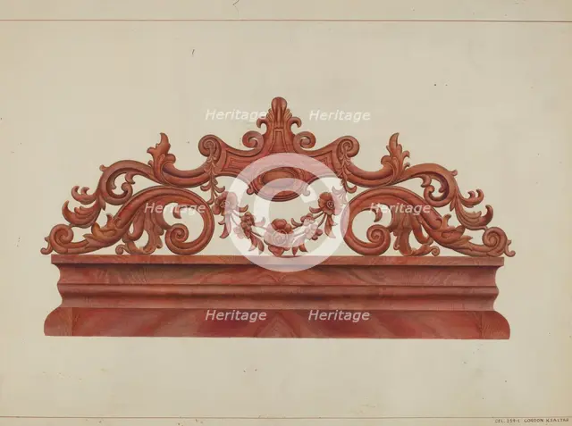Headboard, c. 1937. Creator: Gordon Saltar.