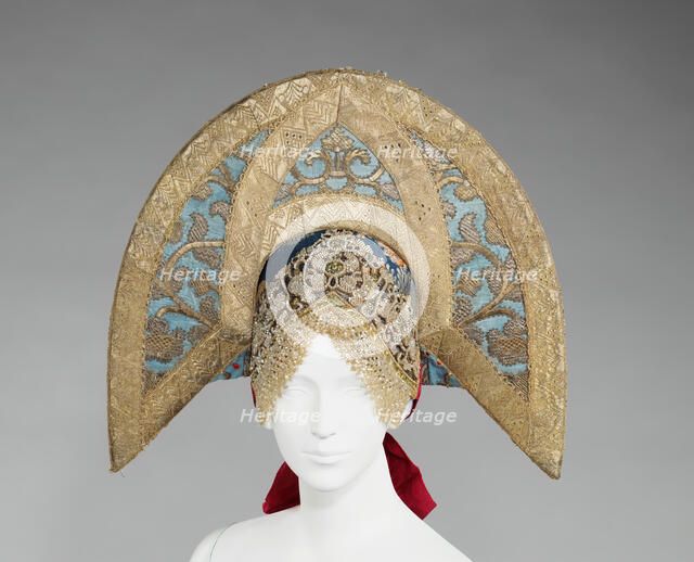 Headdress, Russian, early 19th century. Creator: Unknown.
