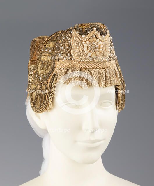Headdress, Russian, early 19th century. Creator: Unknown.