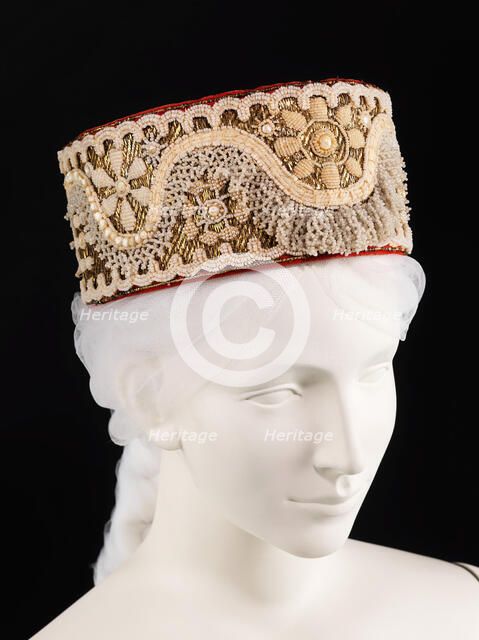 Headdress, Russian, early 19th century. Creator: Unknown.