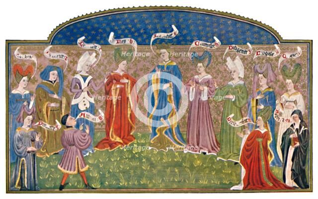 'Headdresses in the Fifteenth Century (MS. Roy. 15 E. v.)', 15th century, (1903). Artist: Unknown.