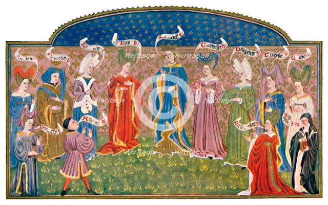 'Headdresses in the Fifteenth Century (MS. Roy. 15 E. v.)', 15th century, (1903). Artist: Unknown.