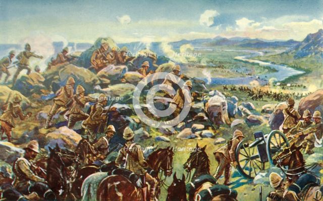 'Heading Off Cronje - General French Blocking the Way at Koodoosrand Drift', (1901).  Creator: Unknown.