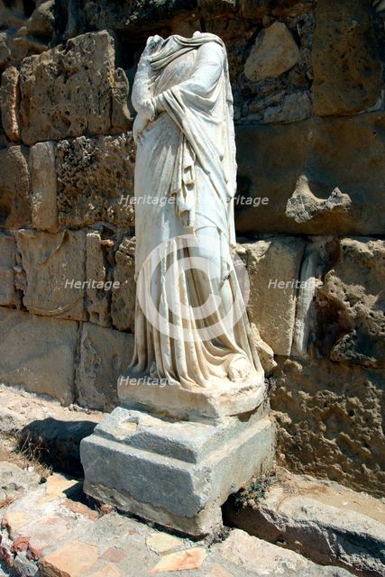 Headless statue, the gymnasium, Salamis, North Cyprus. Creator: Peter Thompson.