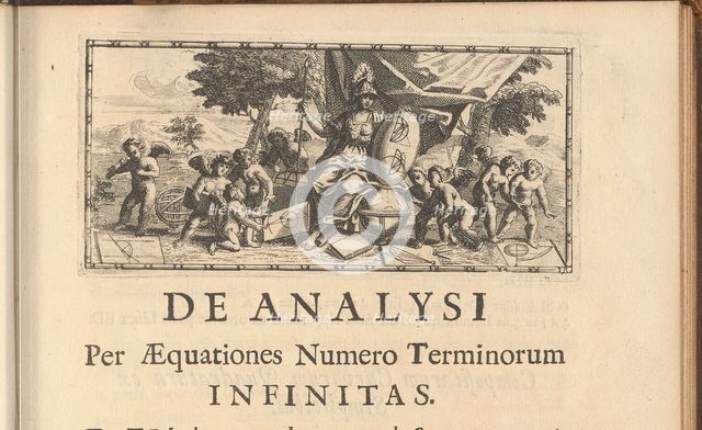 Headpiece from Analysis per Quantitatum Series, Fluxiones, ac Differentias? by Isaac Newton, 1711.
