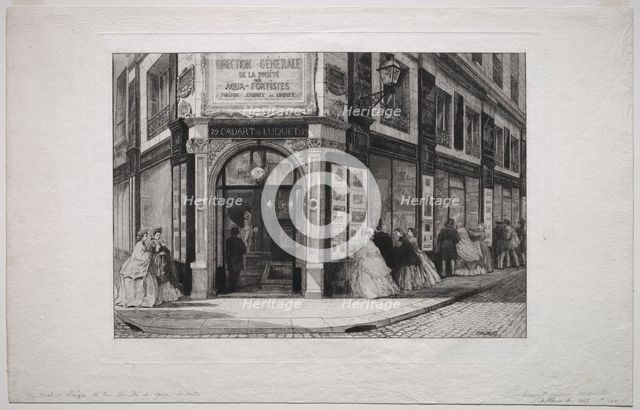 Headquarteres of the Société des Aquafortistes, 1864. Creator: Adolphe Théodore Jules Martial Potémont (French, 1828-1883).