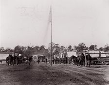 Headquarters, 10th Army Corps, Hatcher's Farm, Virginia, 1861-65. Creator: Andrew Joseph Russell