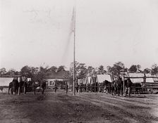 Headquarters, 10th Army Corps, Hatcher's Farm, Virginia, 1861-65. Creator: Andrew Joseph Russell