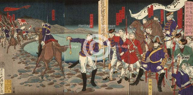 Headquarters at Sentoguchi, Kumamoto, 1877. Creator: Tsukioka Yoshitoshi.