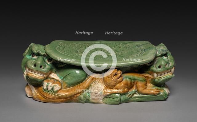 Headrest with Three Lions, 916-1125. Creator: Unknown.