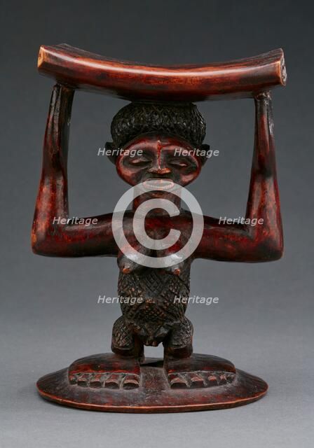 Headrest with female figure, late 19th century. Creator: Unknown.