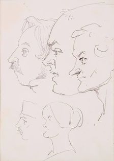 Heads - Caricatures, c1836. Creator: John Phillip