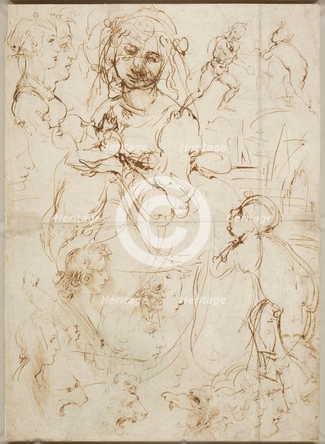Heads and figures, ca 1478. Creator: Leonardo da Vinci (1452-1519).