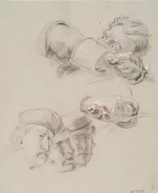 Heads and Hands - Study for The Battle of Prestonpans, c1842. Creator: William Allan