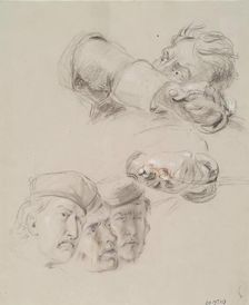 Heads and Hands - Study for The Battle of Prestonpans, c1842. Creator: William Allan