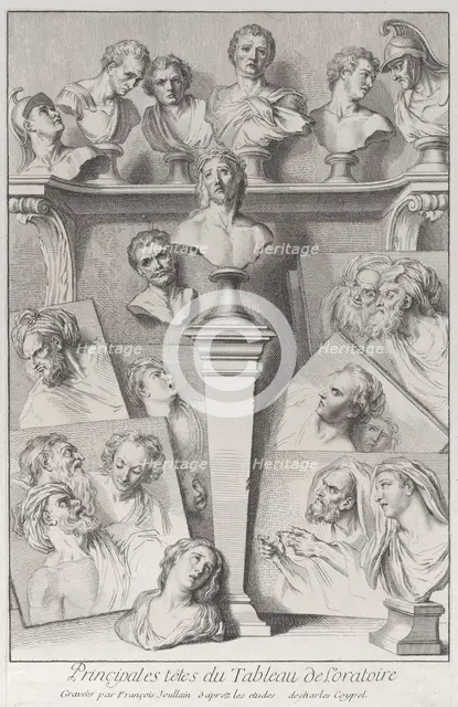 Heads after the Ecce Homo, 1720-78. Creator: Francois Joullain.