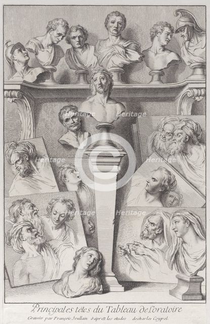 Heads after the Ecce Homo, 1720-78. Creator: Francois Joullain.
