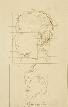 Heads of a Boy and a Man (Self-Portrait?) [verso], 1884-1888. Creator: Paul Gauguin