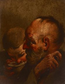 Heads of an Old Man and a Youth, 18th century. Creator: Unknown