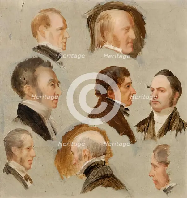 Heads of Aberdeen Personalities, 1850-1870. Creator: James William Giles.