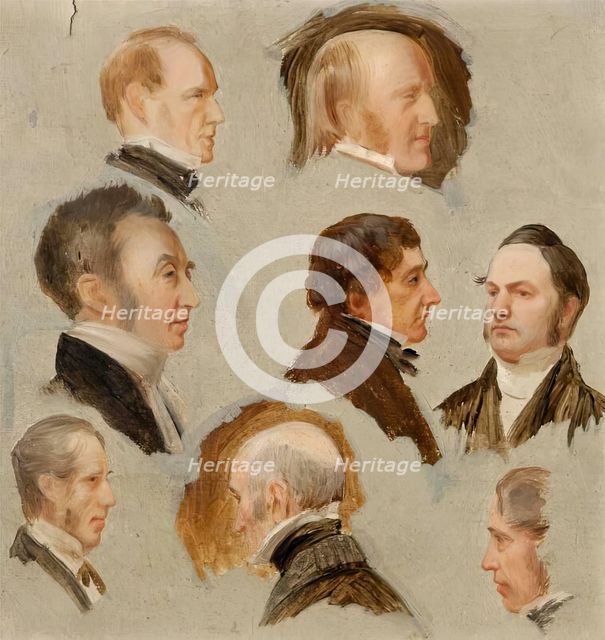 Heads of Aberdeen Personalities, 1850-1870. Creator: James William Giles.