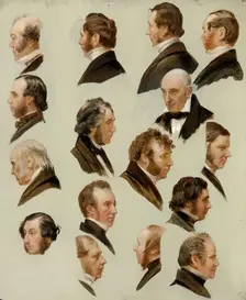 Heads of Aberdeen Personalities, 1850-1870. Creator: James William Giles