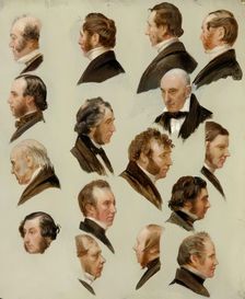 Heads of Aberdeen Personalities, 1850-1870. Creator: James William Giles