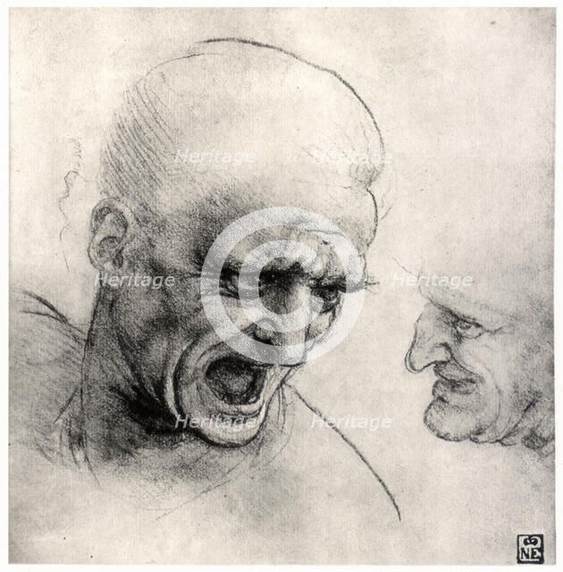 'Heads of Warriors', 1503-1505. Artist: Leonardo da Vinci