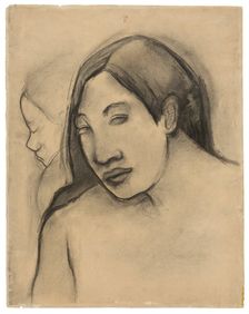 Heads of Tahitian Women, Frontal and Profile Views, 1891/93. Creator: Paul Gauguin