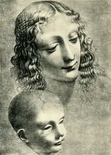 Heads of the Virgin and Child, c1492-1494, (1943). Creator: Giovanni Antonio Boltraffio