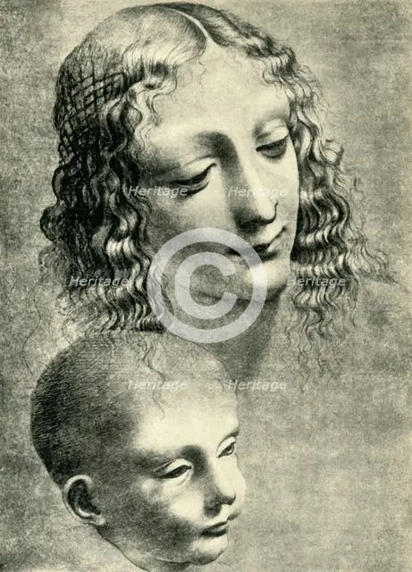Heads of the Virgin and Child, c1492-1494, (1943). Creator: Giovanni Antonio Boltraffio.