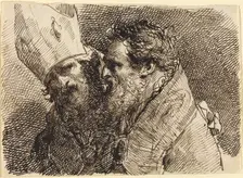 Heads of Two Bishops, 1770s-1780s. Creator: Gaetano Gandolfi