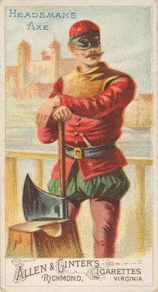 Headsman's Axe, from the Arms of All Nations series (N3) for Allen & Ginter Cigarettes Bra..., 1887. Creator: Allen & Ginter