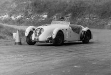 Healey Silverstone, Firle hillclimb 1957, D.L. Mathews. Creator: Unknown