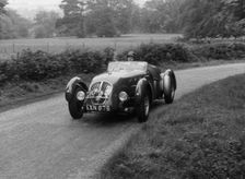 Healey Silverstone, T.R. Willett at Westbrook Hay hillclimb 1956. Creator: Unknown