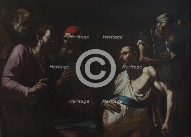 Healing a man with dropsy, c.1630. Creator: Preti, Gregorio (1603-1672).