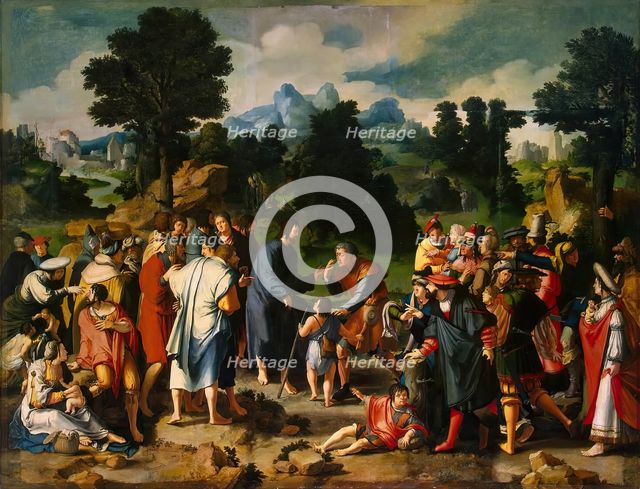 Healing of Blind Man of Jericho (central panel), 1531. Creator: Lucas van Leyden.