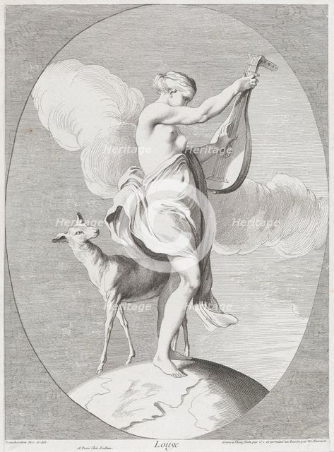 Hearing, 1730-65. Creators: Caylus, Anne-Claude-Philippe de, Etienne Fessard.