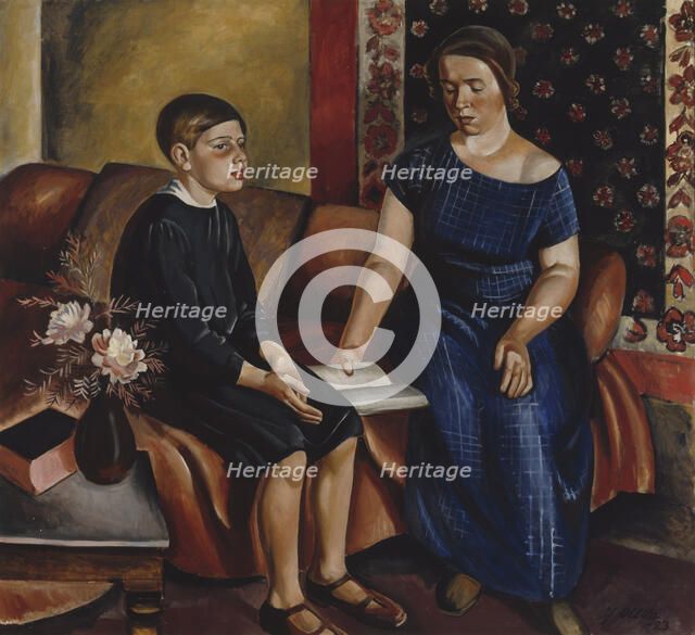 Hearing the Homework, 1923. Creator: Yrjö Aleksander Ollila.