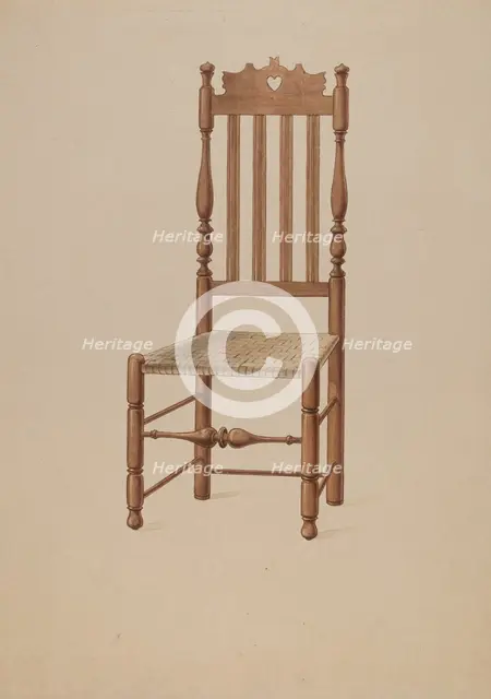Heart and Crown Chair, c. 1936. Creator: Howard Weld.