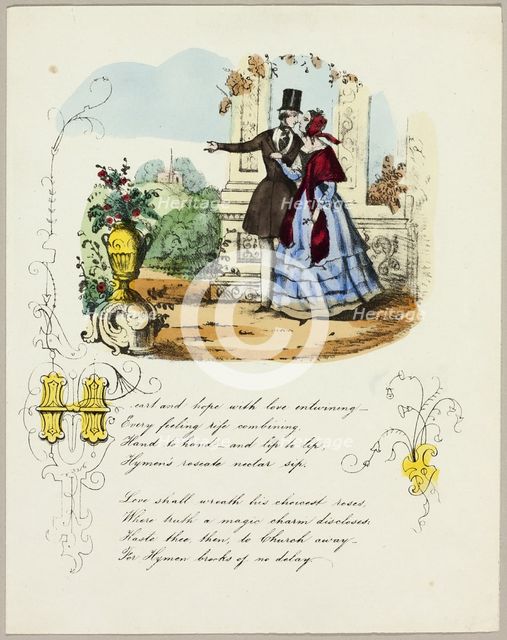 Heart and Hope with Love Entwining (valentine), c. 1842. Creator: Unknown.