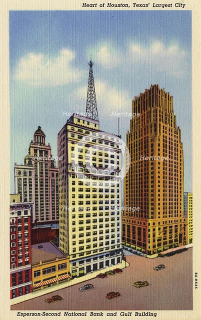 'Heart of Houston, Texas' largest city', USA, 1938. Artist: Unknown