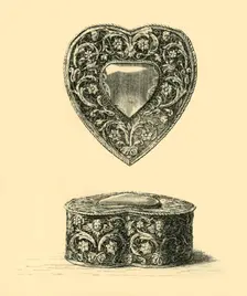 Heart-shaped box, c1650-1699, (1881). Creator: A A Bradbury