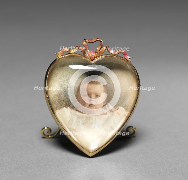 Heart-shaped Frame, before 1896. Creator: Mikhail Evlampievich Perkhin (Russian, 1860-1903); Peter Carl Fabergé (Russian, 1846-1920), firm of.
