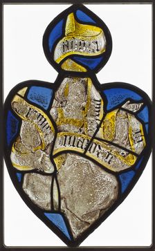 Heart-Shaped Panel: Figure of a Woman with a Banderole (Sibyl ?), c. 1480-1520. Creator: Unknown