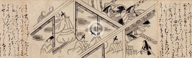 Heartvine ("Aoi") chapter from The Tale of Genji (Genji monogatari), 16th century. Creator: Unknown.