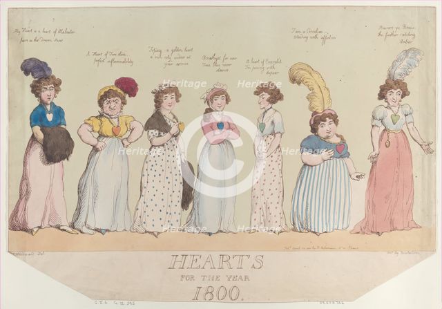 Hearts for the Year 1800, April 20, 1800., April 20, 1800. Creator: Thomas Rowlandson.