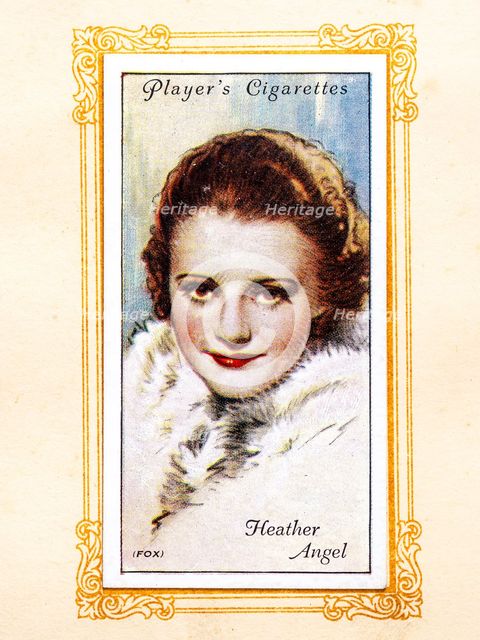 Heather Angel Collectables Picture of movie stars that came with the Players cigarette packet, 1934. Creator: Unknown.