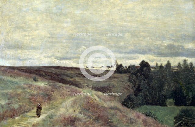 'Heather covered hills near Vimoutier', 1860s.